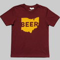 Wine Red and Gold "Beer" tee