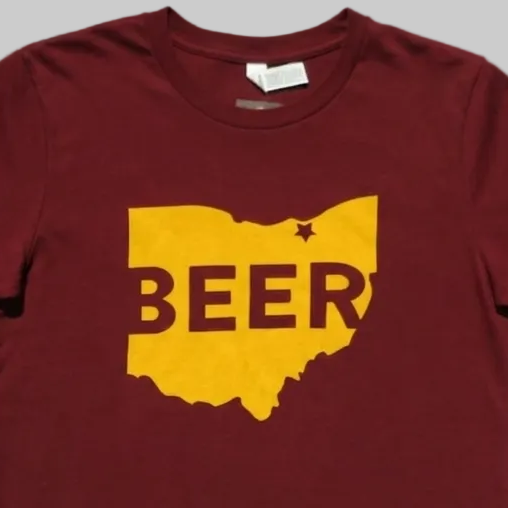 Wine Red and Gold "Beer" tee